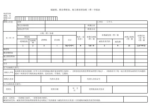 附加税预缴税款表