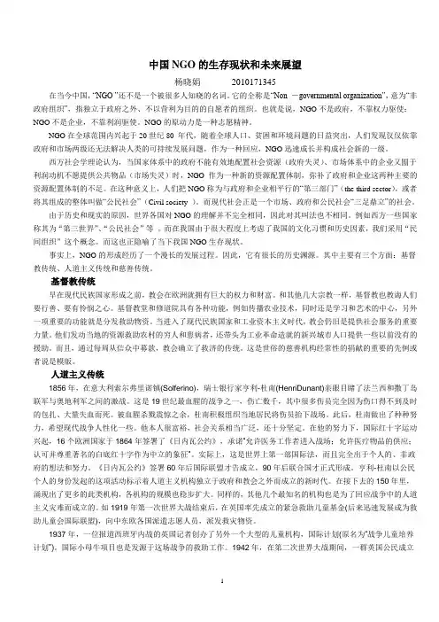 NGO非政府组织