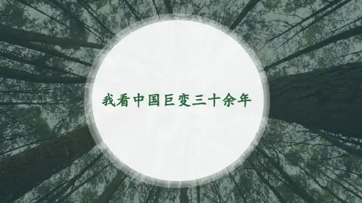 中国三十年的变化PPT课件