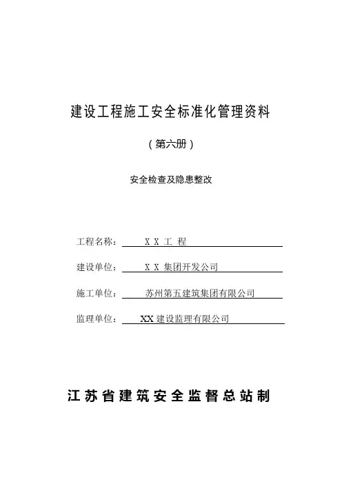 施工安全标准化管理资料(第六册)教材