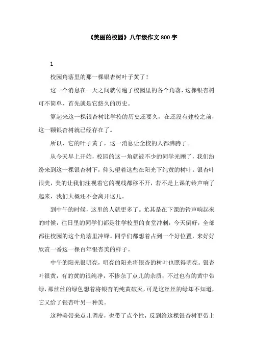 《美丽的校园》八年级作文800字
