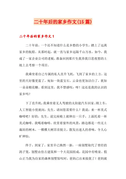 二十年后的家乡作文(15篇)