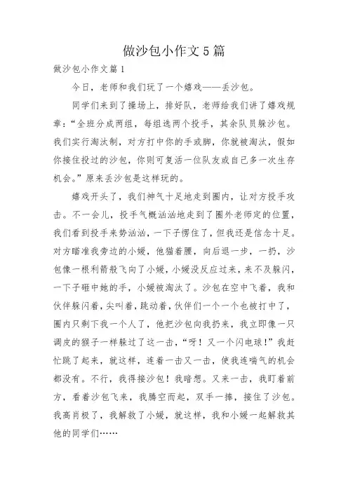 做沙包小作文5篇