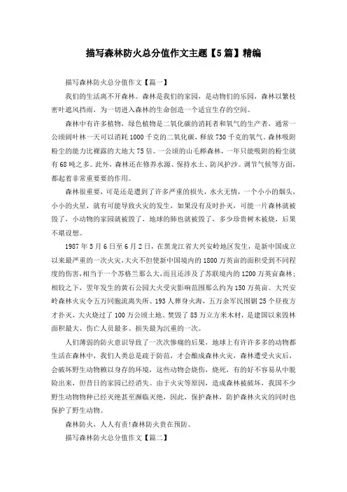 描写森林防火满分作文主题5篇精编