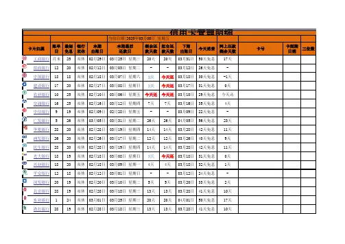 信用卡还款明细表信用卡管理工具