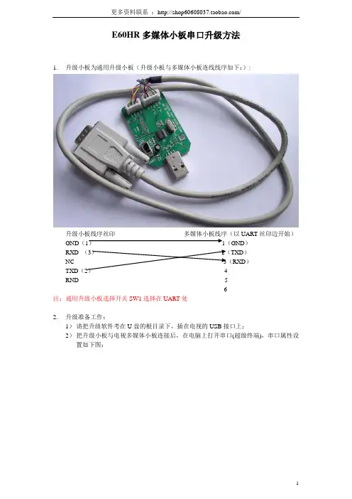 创维E60HR-8R系列用万能升级小板升级多媒体小板的方法