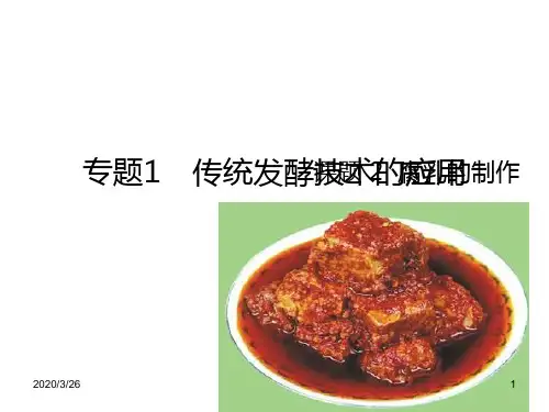 腐乳的制作(优秀版)PPT课件