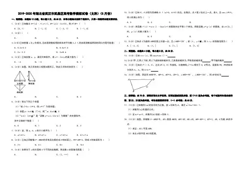 2019-2020年湖北省武汉市高考数学模拟试卷(文科)(5月份) (2)