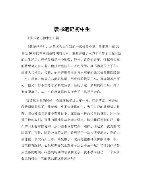 读书笔记初中生