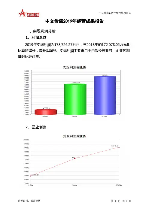 中文传媒2019年经营成果报告