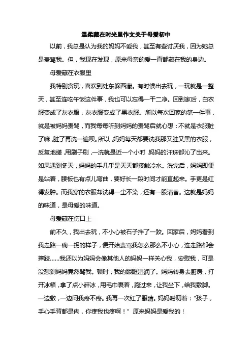 温柔藏在时光里作文关于母爱初中
