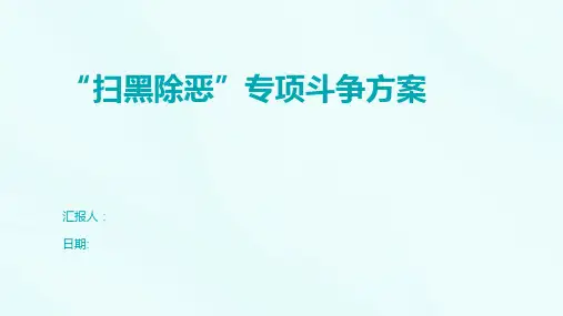 “扫黑除恶”专项斗争方案