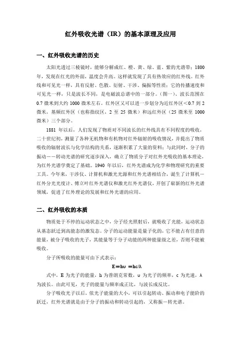 红外吸收光谱(IR)的基本原理及应用