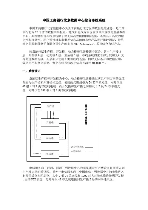 中国工商银行北京数据中心综合布线系统