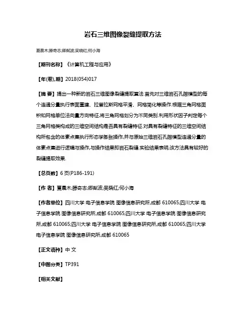 岩石三维图像裂缝提取方法
