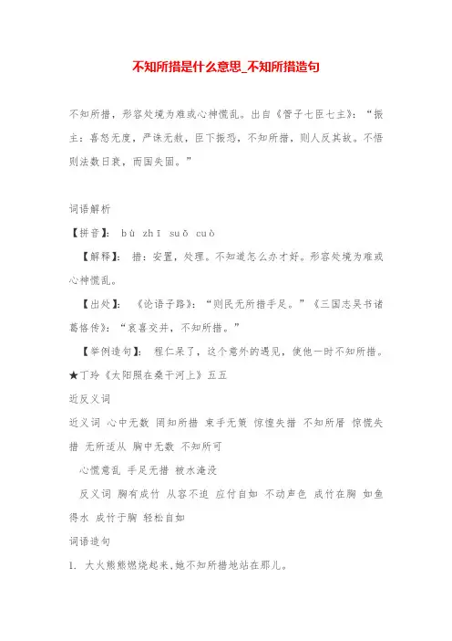 不知所措是什么意思_不知所措造句