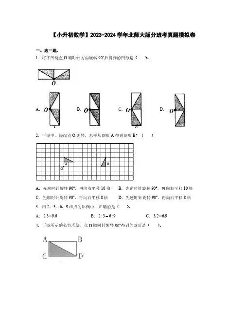 【小升初数学】2023-2024学年北师大版分班考真题模拟卷(含解析)