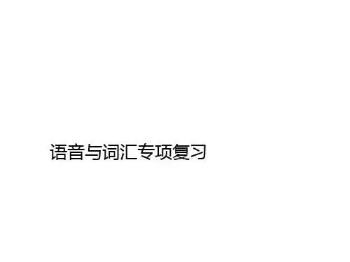人教版四年级英语下册语音与词汇专项复习