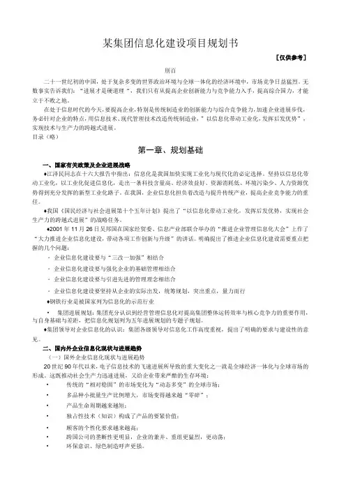 某集团信息化建设项目规划书