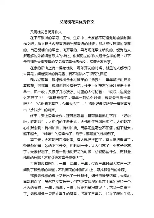 又见槐花香优秀作文