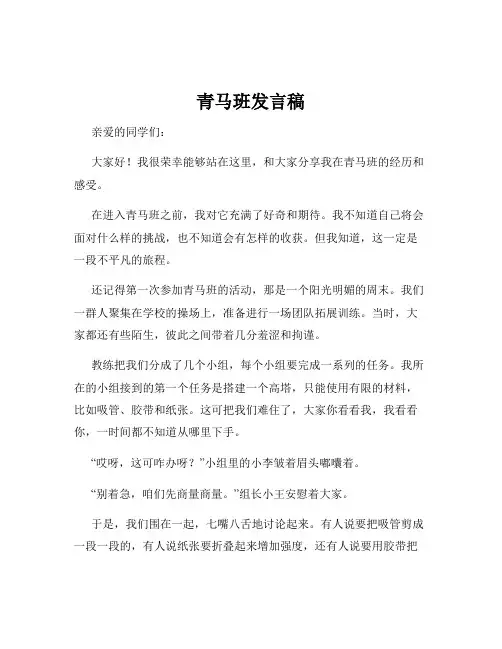 青马班发言稿