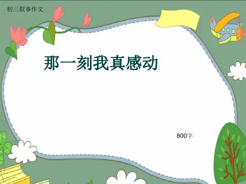 初三叙事作文《那一刻我真感动》800字(共13页PPT)