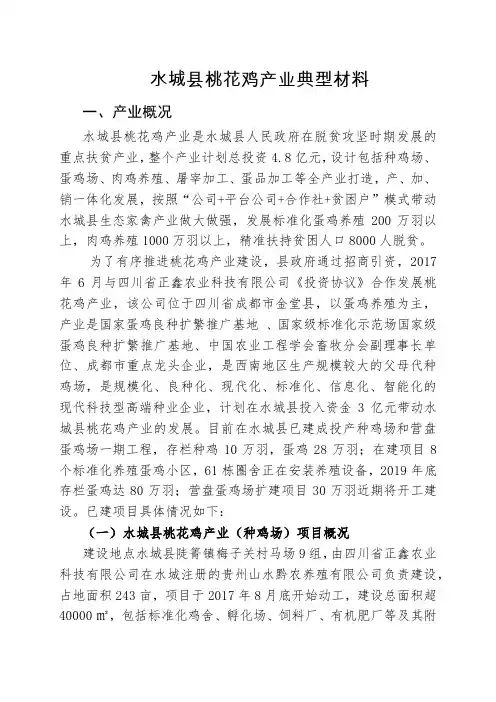 水城县桃花鸡产业典型材料(2020.6.9)