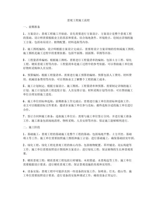景观工程施工流程