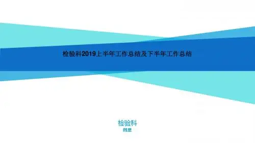 检验科2019年上半年工作总结及下半年工作计划-PPT文档资料