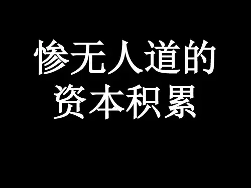 惨无人道的资本积累(慎入)