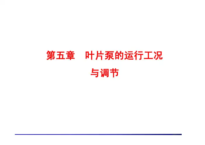 第五章 叶片泵的运行工况与调节