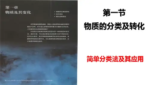 【新人教版】高一化学必修第一册 第一章 第一节第1课时  简单分类法及其应用(42张PPT)