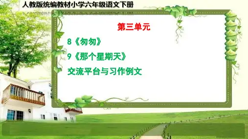 部编小学六年级语文下册第三单元(8-9课、交流平台与习作例文)PPT课件