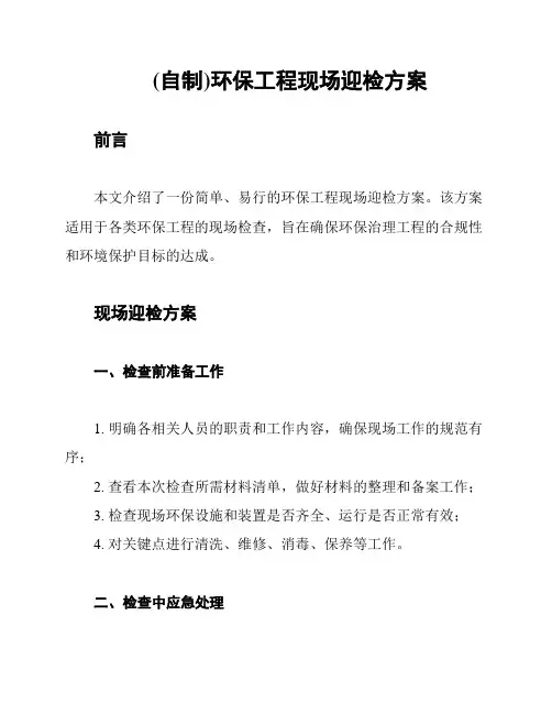 (自制)环保工程现场迎检方案