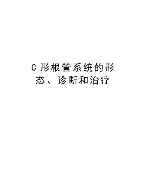 C形根管系统的形态、诊断和治疗复习课程