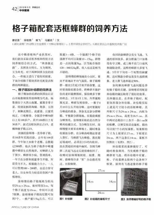 格子箱配套活框蜂群的饲养方法