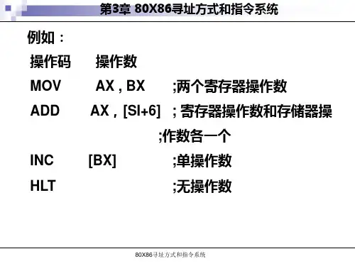 80X86寻址方式和指令系统