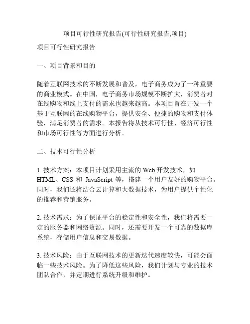 项目可行性研究报告(可行性研究报告,项目)