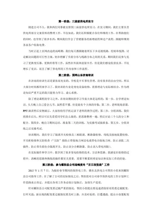 国网实习总结