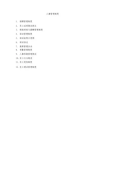 人事管理制度大全(2011)
