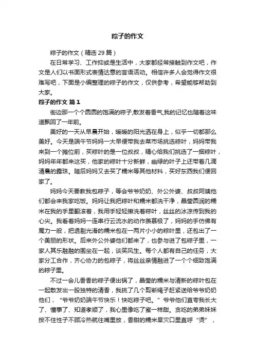 粽子的作文（精选29篇）