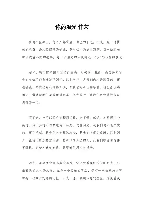 你的泪光 作文