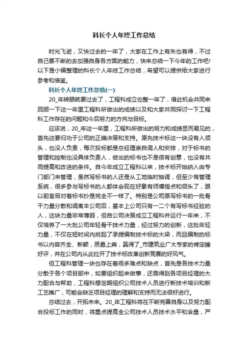 科长个人年终工作总结