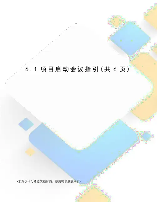 项目启动会议指引
