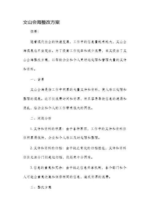 文山会海整改方案