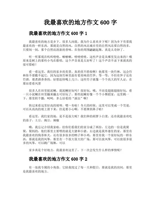 我最喜欢的地方作文600字