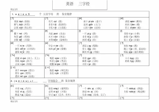 最新英语自然拼读---三字经顺口溜