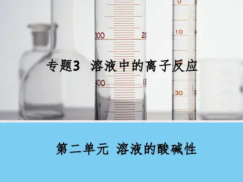 苏教版高二化学选修4溶液的酸碱性
