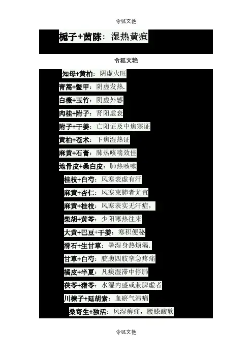 常用中药配伍之令狐文艳创作