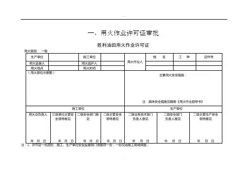 关于规范临时用电作业、工业动火作业、高处作业、进入受限空间作业审批流程